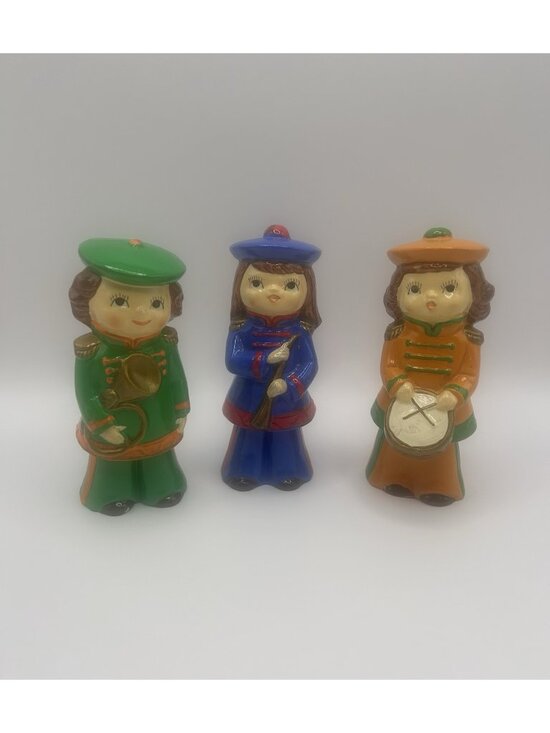 Unbranded Other - 3 Mid Century Paper Mache Plaster Band Figurines Marching Christmas Japan Vntg